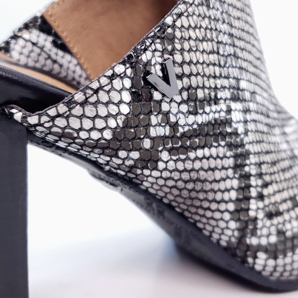 Nib Vionic Leather Snake Stacked Heel Peep Toe Sl… - image 6